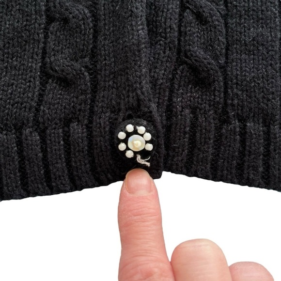 Y2K Tiara Int. Christmas Cable Knit Cardigan Dove Sweater Size Large - Picture 9 of 10